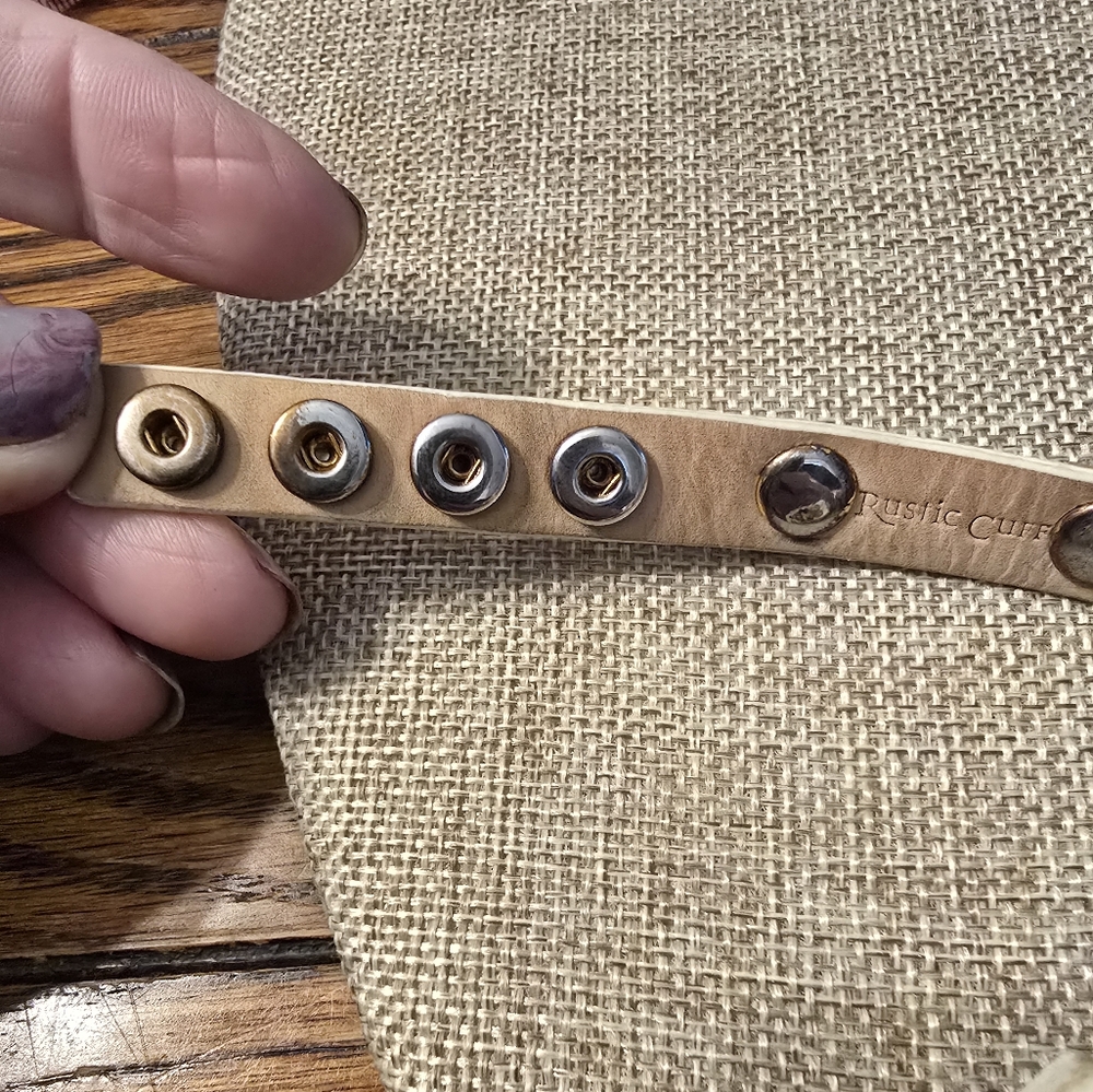 Rustic Cuff Calfhair Adjustable Stackable Leather… - image 4